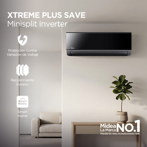 Minisplit Inverter 110V SEER 20 de 1 Ton Frío Calor Negro