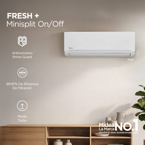 Minisplit Midea Fresh+ On/off Seer 11.5, 1 Ton, F/c, 110v