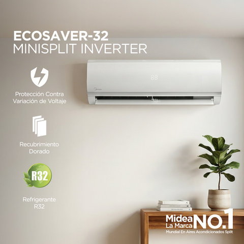 AIRE ACONDICIONADO MIDEA 1 TON FRIO CALOR 110V blanco 1