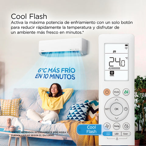 Minisplit Midea 12,000 BTU´s Frío/Calor 115V Inverter