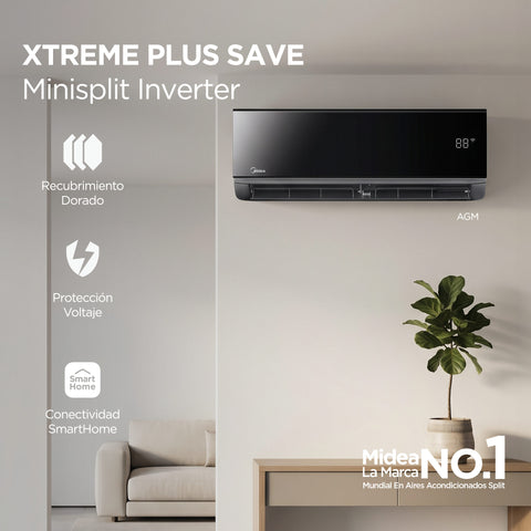 Minisplit Xtreme Midea Inverter Seer 19, 1.5 Ton, Frío Calor