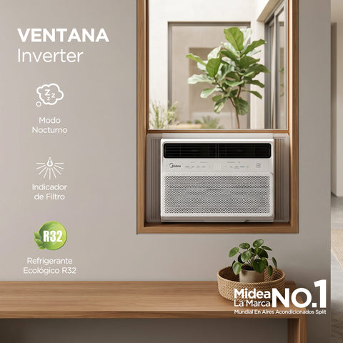 Aire Acondicionado Midea Ventana Inverter 10,000 BTU Frio-Calor 115V