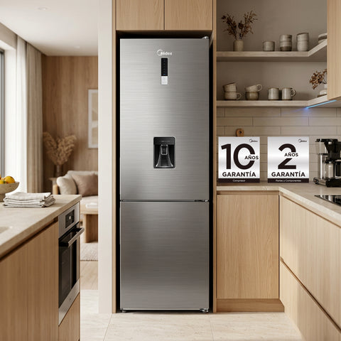 Refrigerador Midea Bottom Mount Bru Steel 11 Píes