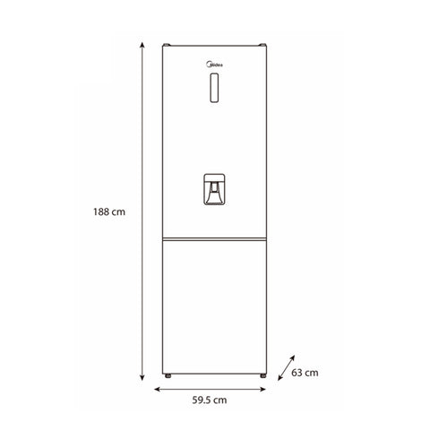 Refrigerador Midea Bottom Mount Bru Steel 11 Píes