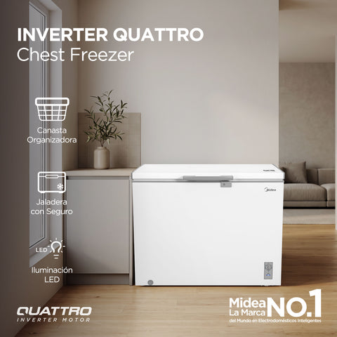 Congelador Chest Freezer Inverter Quattro Blanco 11 Pies