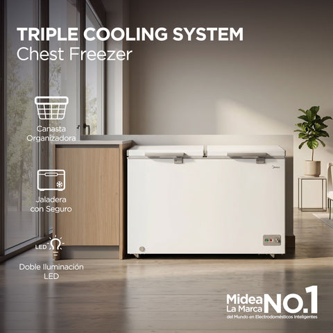 Congelador 15 Pies Midea Triple Cooling System Blanco