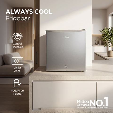 FRIGOBAR MIDEA MDRD86FGM50 46 LT 2 PIES PLATA gris 1