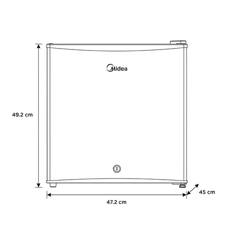 FRIGOBAR MIDEA MDRD86FGM50 46 LT 2 PIES PLATA gris 1