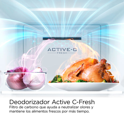 Refrigerador Midea Automático Side By Side Inverter Quattro Bru Steel 17 Pies Cúbicos con Wifi