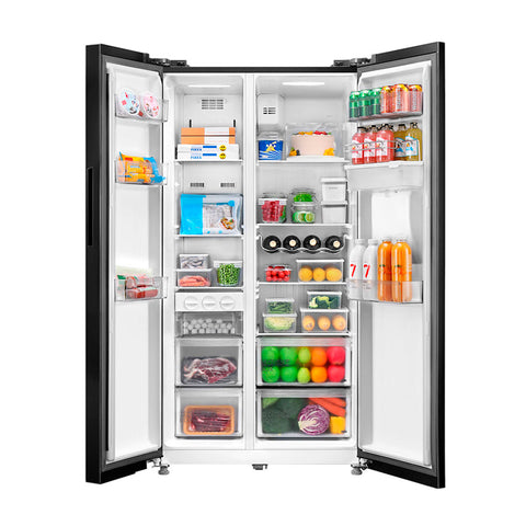 Refrigerador Midea Side by Side Inverter Jazz Black 20 Pies