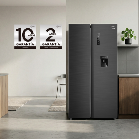 Refrigerador Midea Side by Side Inverter Jazz Black 20 Pies