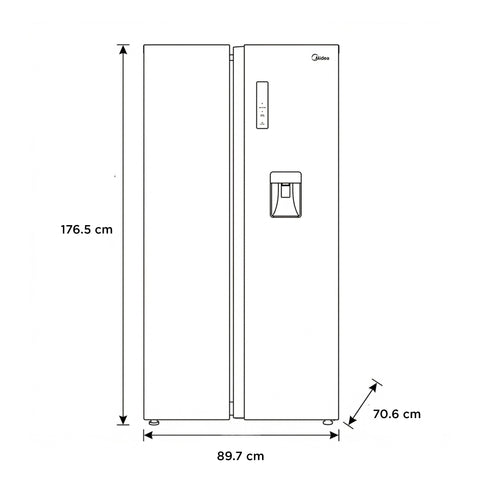 Refrigerador Midea Side by Side Inverter Jazz Black 20 Pies