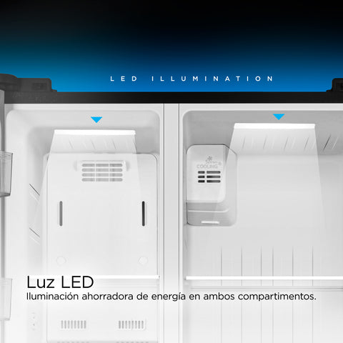 Refrigerador Midea Side by Side Inverter Jazz Black 20 Pies