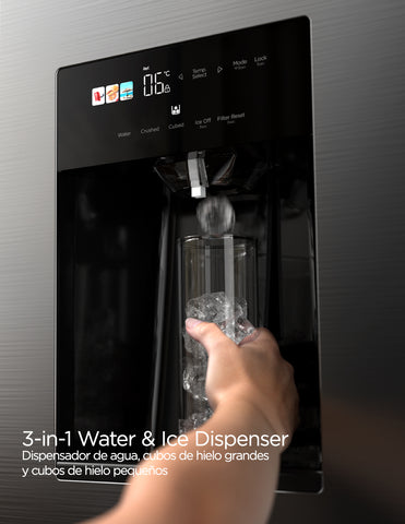 Refrigerador Side by Side SpaceMaster Basalt Gray 21 Pies cúbicos