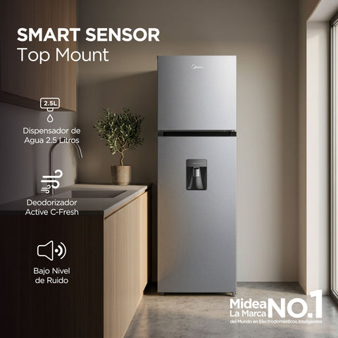 Refrigerador Automático Midea Top Mount Silver 10 Pies