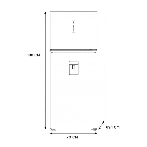 Refrigerador Midea 17 Pies Acero Inoxidable con Despachador