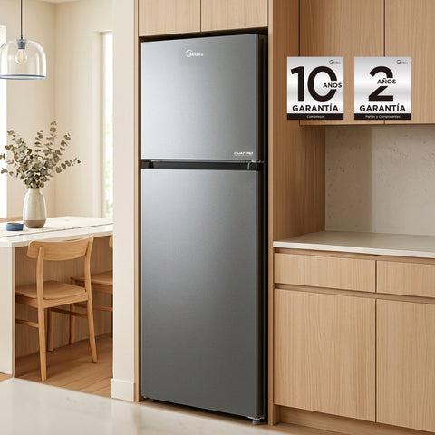 Refrigerador Top Mount 12 pies Midea Inverter Quattro Lake Silver