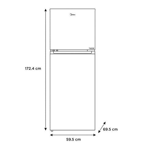Refrigerador Top Mount 12 pies Midea Inverter Quattro Lake Silver