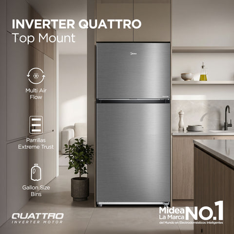 Refrigerador Top Mount Midea Inverter Quattr 18 Pies