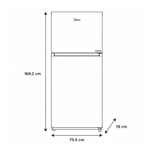 Refrigerador Top Mount Midea Inverter Quattr 18 Pies