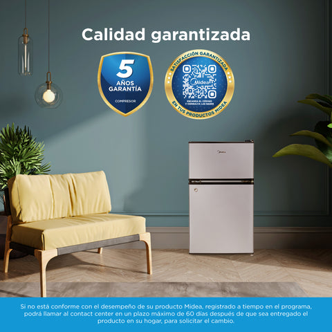 Frigobar dos puertas 3.1 Pies Cúbicos Midea MDRT87CCDLS