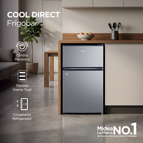 Frigobar Dos Puertas 3.4 Pies Midea MDRT87CCDLS