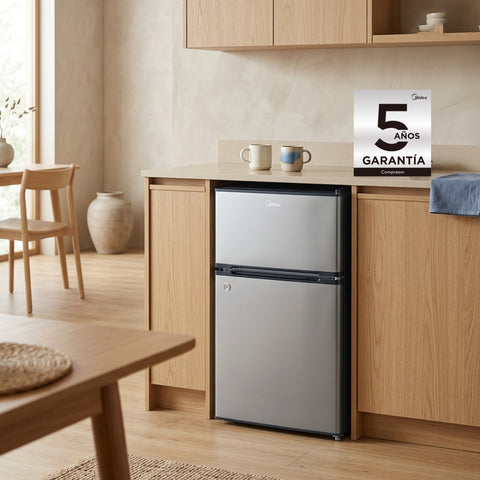 Frigobar Dos Puertas 3.4 Pies Midea MDRT87CCDLS