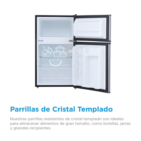 Frigobar dos puertas 3.1 Pies Cúbicos Midea MDRT87CCDLS