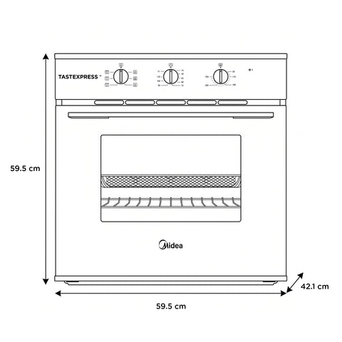 Horno empotrable 24" Midea eléctrico con Air Fryer