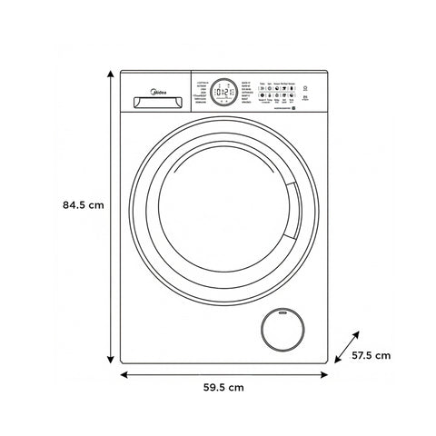 Lavasecadora Midea 15Kg / 7Kg Carga FrontalTitanium