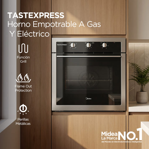 Horno empotrable Midea 24" de gas gris
