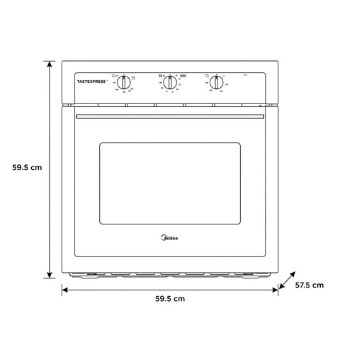 Horno empotrable Midea 24" de gas gris