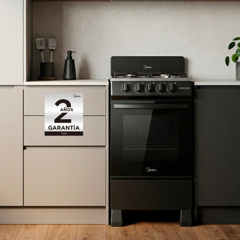 Estufa de piso Midea con copete 20" MasterCook Negra