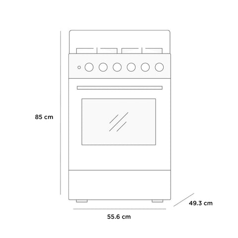 Estufa de piso Midea con copete 20" MasterCook Negra