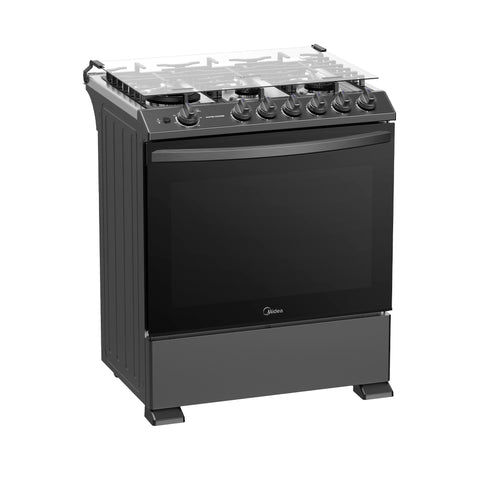 Estufa de piso Midea con capelo 30¨ MASTER COOK Pro Dark Inox