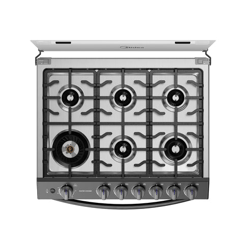 Estufa de piso Midea con capelo 30¨ MASTER COOK Pro Dark Inox