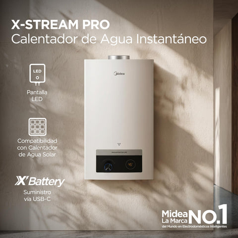 Calentador de Agua Midea Instantaneo, Gas Natural , 6L