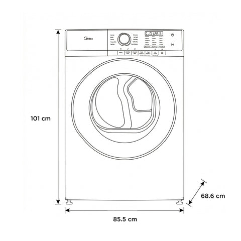 Secadora de Carga Frontal Midea Titan Dry 22Kg Silver