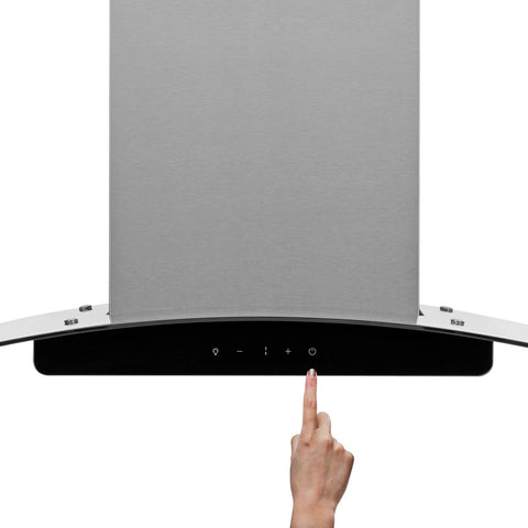 Campana Decorativa de Pared 36 Midea Vidrio Templado Curvo