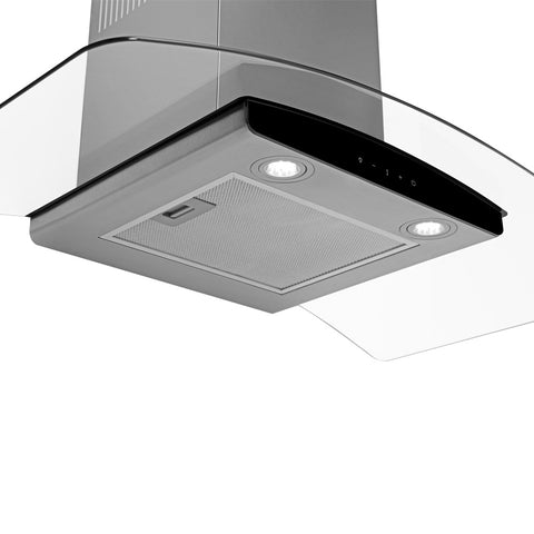 Campana Decorativa de Pared 36 Midea Vidrio Templado Curvo