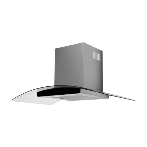 Campana Decorativa de Pared 36 Midea Vidrio Templado Curvo