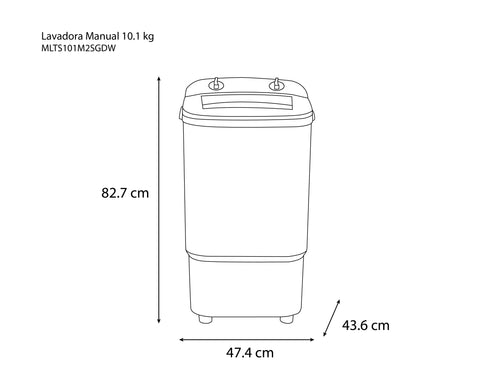 Lavadora 10 kg Midea  MLTS101M2SGDW