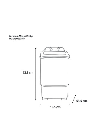 Lavadora Midea 13 kg Manual Blanca