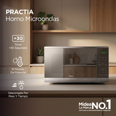 Microondas Midea 0.7 Pies Cúbicos Silver