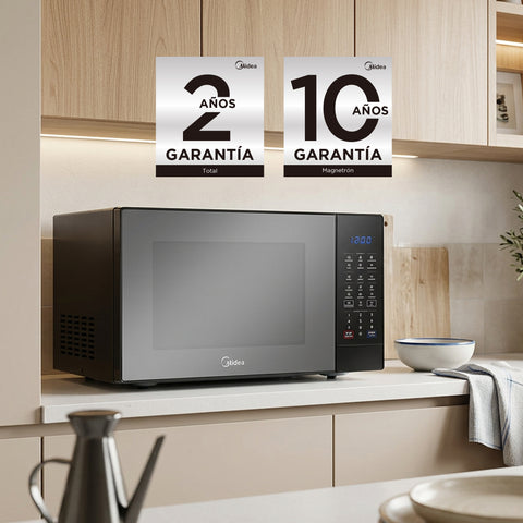 Microondas Midea 1.4 Pies SmartECO Puerta Espejo Negro