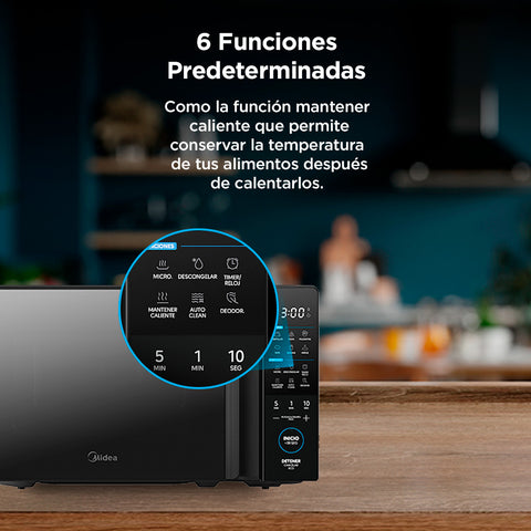 Microondas 1.1 MIDEA MMDT11S2MB 1.1 Pies Negro