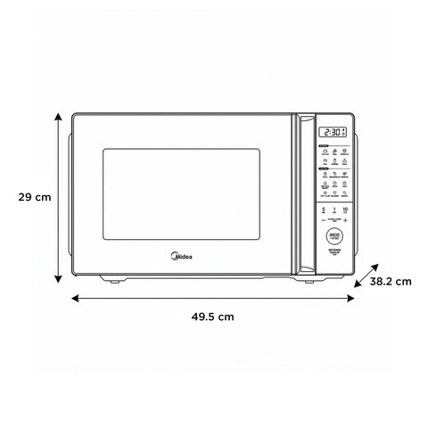 Microondas 1.1 MIDEA MMDT11S2MB 1.1 Pies Negro