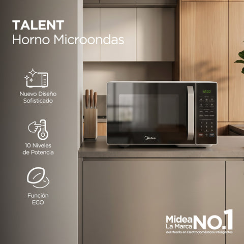 Horno de Microondas Midea 1.1 Pies Cúbicos / 31 L N&B