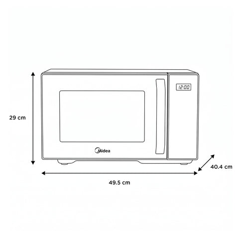 Horno de Microondas Midea 1.1 Pies Cúbicos / 31 L N&B