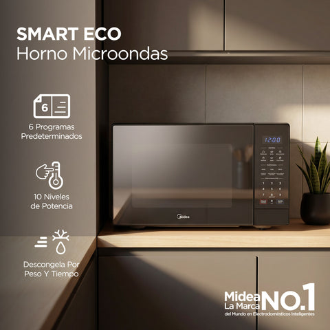 Horno de microondas Midea 1.1 pies SmartECO Negro